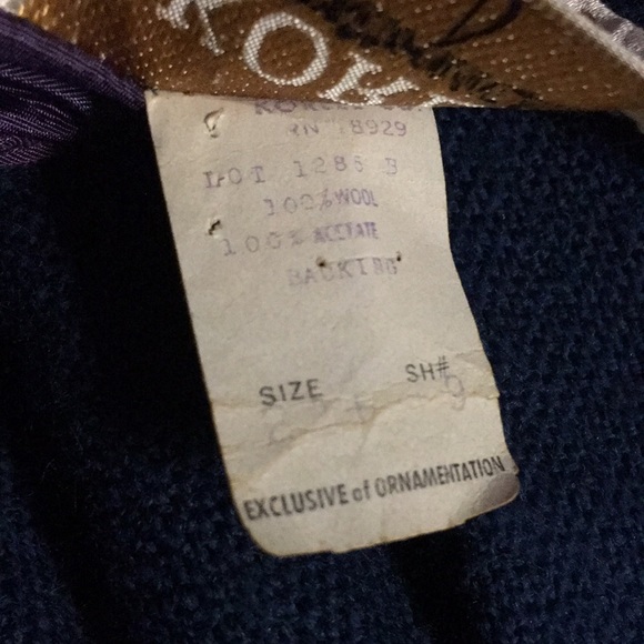 Vintage 60’s Wool Dress Women’s XL Custom Teal Half Sleeve A-Line - Picture 10 of 10